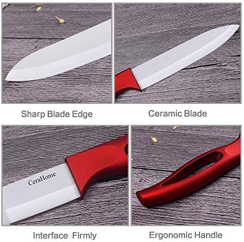 Керамички Нож за керамика, Керамички кујнски Нож Поставен Со Обвивка Супер Остри Кујнски ножеви 5 инчен Овошен Нож