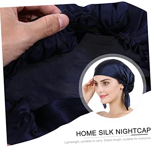 Fomiyes Дома свила прилагодлива хауба за женски капачиња за туширање кадрава коса за коса за спиење сатен за убавина капа за спиење капаче
