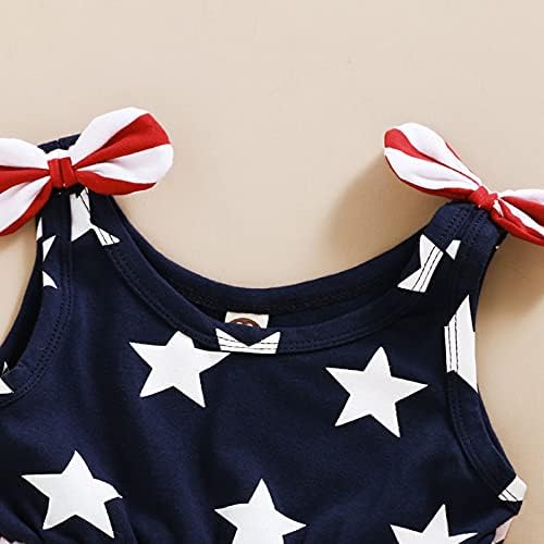 Lysmuch Toddler Baby Girls 4 -ти јули фустан Ден на независност облека Деца американско знаме патриотска облека
