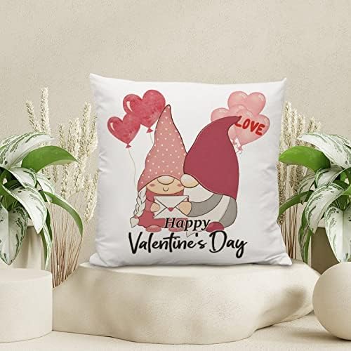 Фрли перница перница Среќен ден на вineубените гноми софа перници gnomes двојка со розова loveубовна балон перница кутија крилести со валентин