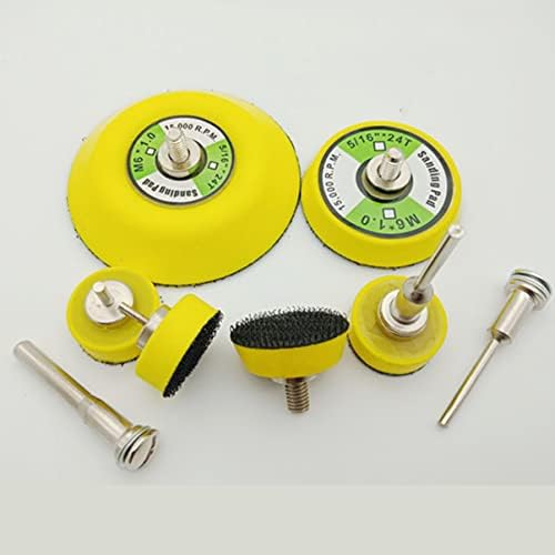 Анголии 6 парчиња со дискови за мелење јамка мандела подлога за мелница за плоча и прицврстување на ротациониот комплет -инчи стапчиња