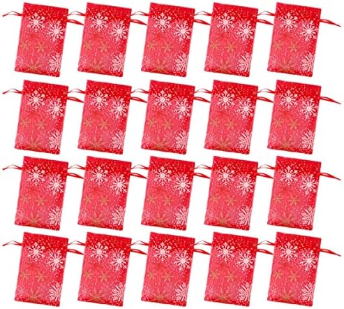 Алипис 20 парчиња вреќи за Влечење Подарок За Накит Со Црвени Домашни Чанти: Торбички За Забави За Подароци За Подароци За Божиќни