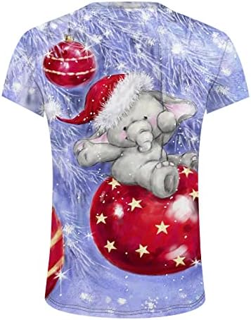 ZDDO Божиќни кратки ракави маици за мажи, смешни Божиќ Дедо Мраз печати за печатење на вратот на вратот на врвовите на тренингот дизајнер на маица