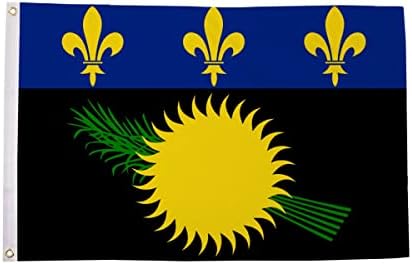 Знаме на знамето на АЗ Гвадалупе 3 'x 5' - Француски регион на знамиња на Гвадалупе 90 x 150 см - Банер 3х5 метри