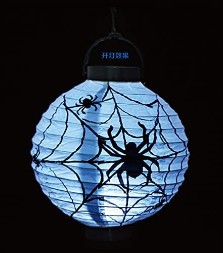 Декорација на Ноќта на вештерките Фенер Креативна LED хартија од тиква од тиква, пајак Смајли Скелет, Пријавете се на хорор хорор атмосфера