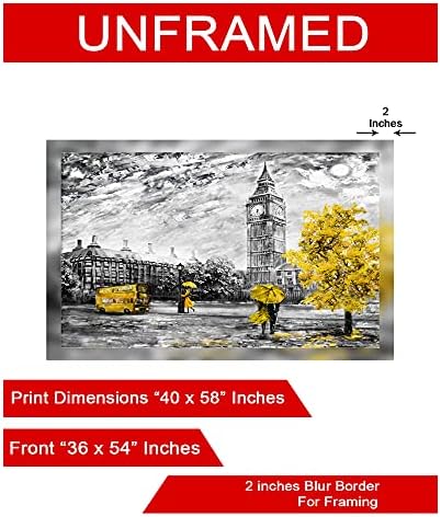999STORE LONDON во црно -жолти градови со платно слика ULP36540307