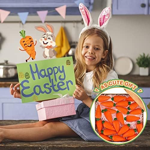 50 парчиња играчки за моркови за деца со стрес топки мини пена морков, истегнат играчки, храна за олеснување на стресот, фидгетс