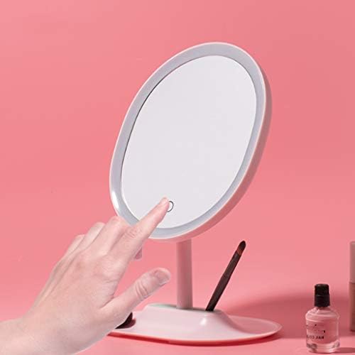 Nerdoh N/A огледало за шминка- Tabletop Двострана вртлива суета огледало со зголемување, висина