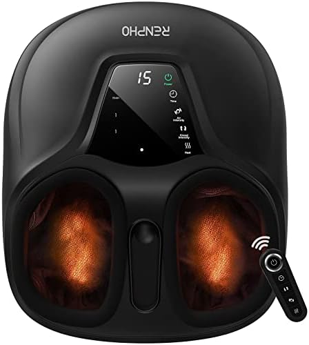 Ренфо Масажер За Очи Со Топлина &засилувач; Bluetooth Музика, Машина За Нега На Очите На Полнење со 5 Режими, Шиацу Масажер За Стапала