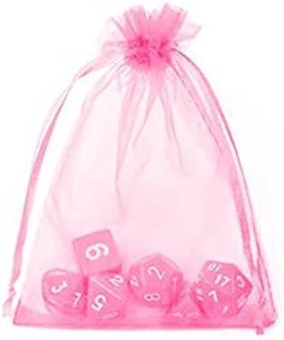 50 Парчиња Розова Органза Кеси 3. 54 х4. 33 9х11см Торбички Со Врвки За Накит Торбичка За Предиво За Подароци За Бонбони За Забава Многу