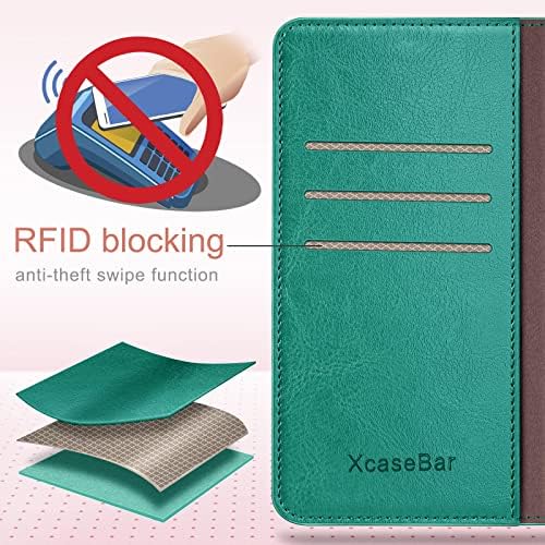 XcaseBar За samsung Galaxy a54 5G паричник случај со xcasebar rfid Блокирање Q Држач За Кредитна Картичка, Flip Фолио Книга стп Кожа телефон