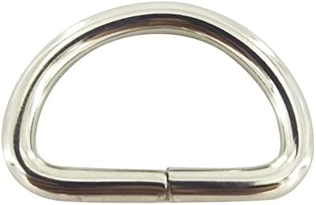 Sortumola 50pcs Metal D прстен не заварени јамка Д-прстени за торба, тока, ленти, појас, ранец додатоци за DIY сребро