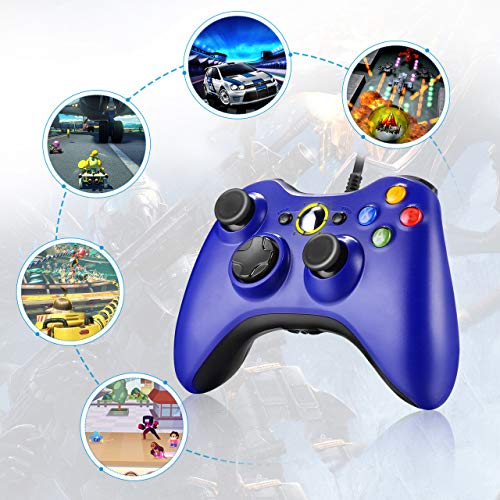 Замена на Контролорот Powerextra За Xbox 360 Жичен Контролер Со Надграден Џојстик За Microsoft Xbox 360 Xbox 360 Тенок И Компјутер Windows 7 8