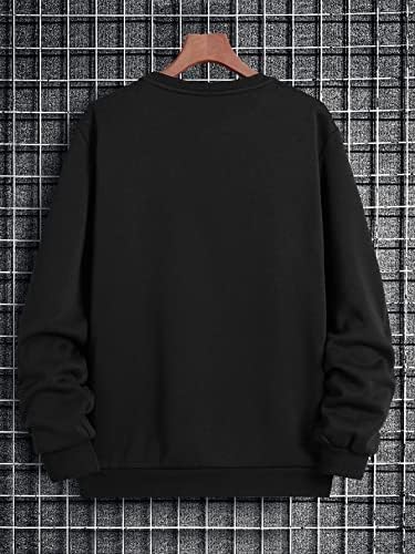 Џемпери за мажи - мажи со букви графички термички поставени пуловер