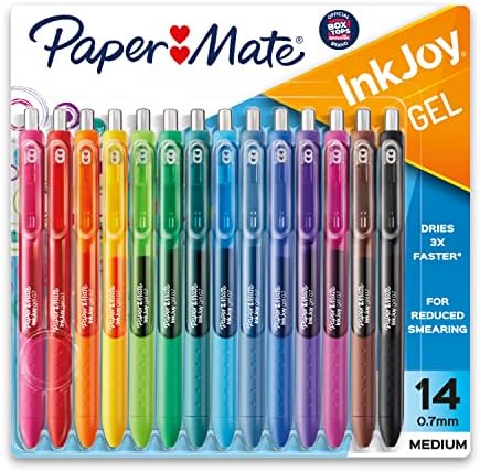 Paper Mate® Felt Pens Pens | Пенкали за маркери на Flair®, средна точка, разновидна, 24 пенкала за броење и гел, пенкала, средна точка, 14