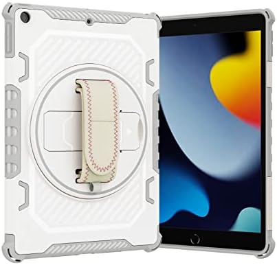 Таблети компјутер случаи Шокапоф Детска кутија компатибилен со iPad 10.2 2019/2020/2021/2022,360 степени ротирачки рачки каиш тешка