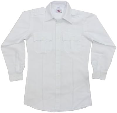 Прва класа полиестер со долги ракави машка униформа кошула бела