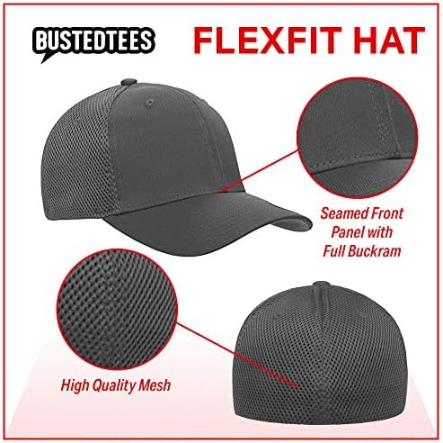 Bustedtees XRP лого FlexFit капа за секојдневно носење - Бејзбол капа за мажи жени што дишат флексибилно се вклопуваат со капачето вмешано