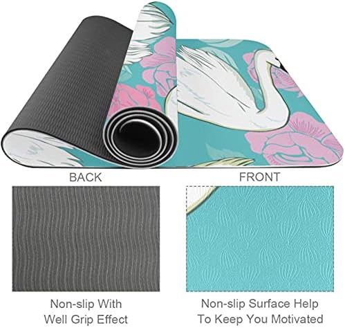 Siebzeh Swan Model Premium Doss Yoga Mat Eco Friendly Rubber Health & Fitness Nonlip Mat за сите видови на вежбање јога и пилатес