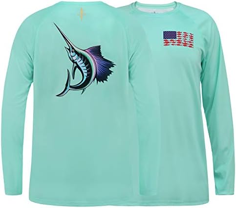 HDE риболов кошули за мажи со долг ракав upf 50 Sun Заштита за брзо сушење на отворено изведба маица