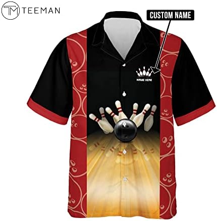 Теман персонализирана куглана хавајска кошула за мажи, обичај хавајски боречки кошула со копче за кратки ракави за мажи за мажи