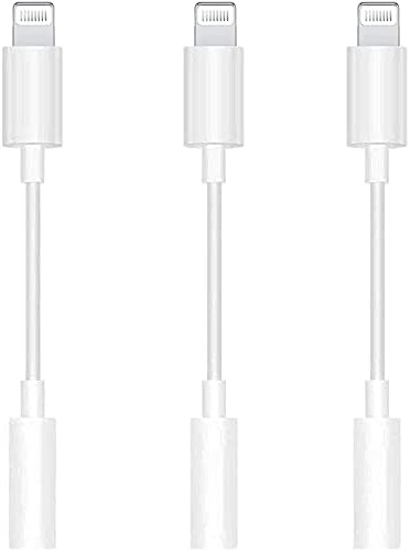 Apple MFi Сертифициран 3 Пакет Молња до 3,5 mm Слушалки Приклучок Адаптер iPhone 3,5 mm Џек Aux Dongle Кабел Слушалки Слушалки Конвертор