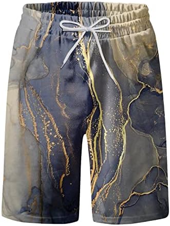 Случајни шорцеви за табли за мажи, машка мода печатена врзана за плажа, спортови панталони со панталони
