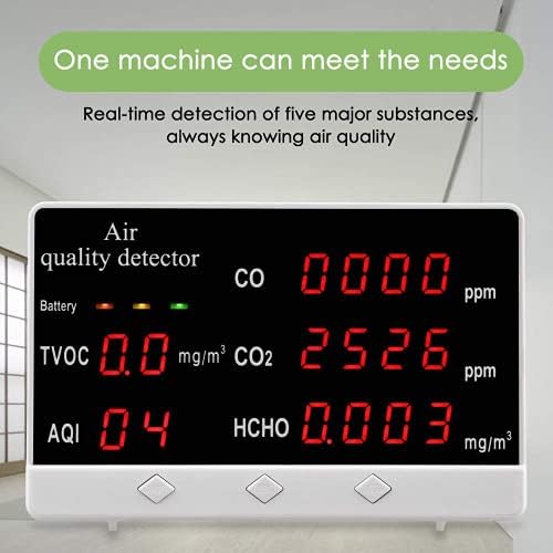 Монитор за квалитет на воздухот-ток-точки за формалдехид TVOC CO2/CO Мултифункционален детектор на воздушен гас во реално време податоци и снимање