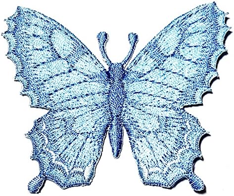 Hho patch пеперутка железо на закрпи сина пеперутка животинска цртана боја Апликација извезени налепници за маички фармерки ранец