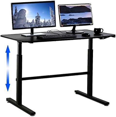 Стенд биро за прилагодување на конверторот на бирото за лаптоп за лаптоп двојни монитори 47 инчи голема работна површина седат за да застане