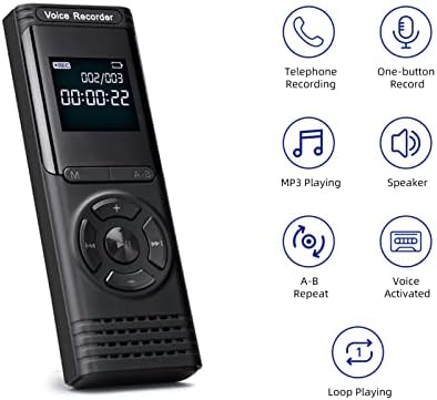 Xixian Глас Активиран Рекордер, 4gb Дигитален Диктафон Глас Активиран Рекордер Диктафон MP3 Плеер HD Снимање 13 Континуирано Снимање