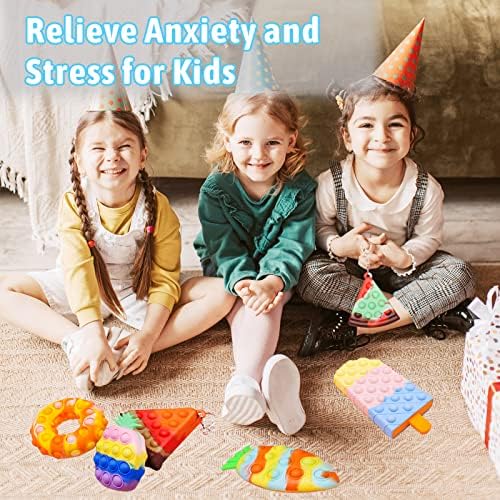 6PACK Поп -стрес топки Фидегетски играчки, 3Д синиски сензорни меурчиња поп до аутизам АДХД олеснување на стресот, сензорни сензорни