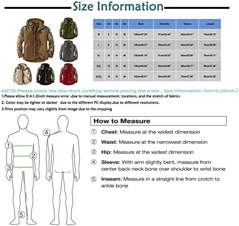 Menssdq Mens Coulds and јакни, плус големина со долги ракави со големина симпатична пукачка машка пешачење Zipup се вклопуваат