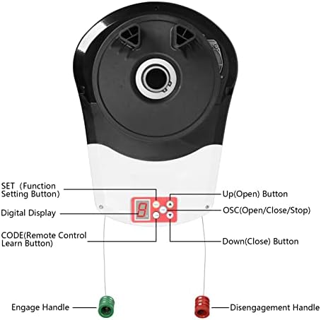 Diyarea Roll Up Garage Oter Opener со далечински управувач, 110V 50 Decibel Automatic Rolling Gate Opener, 24V DC Roller Door Opter