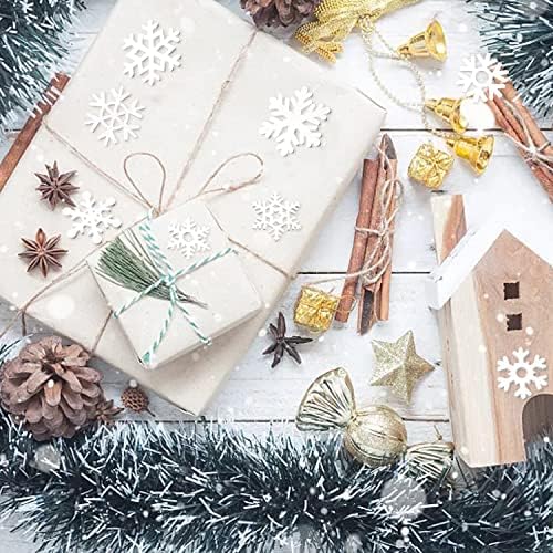 Honbay 100 парчиња Божиќни снегулки дрвени парчиња снегулка дрвени украси украси за зимски Божиќни занаетчиски украси