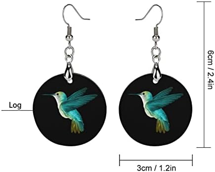 Hummingbird Дрвени обетки околу приврзоците за приврзоци за висини на ушите накит за жени