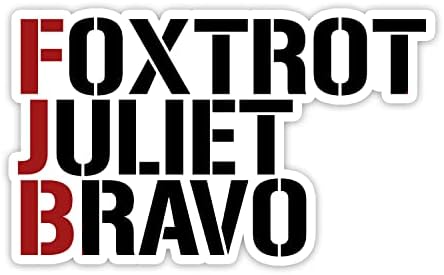 Foxstrot Juliet Bravo Vinyl налепница Auto Car Truck Wallиден лаптоп | Налепница | 8 широк
