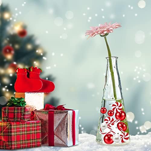 Tepoobea 6107pcs Божиќна вазна филер, вазна филер лебдечки бисери за вазни Божиќни украси вазни пополнети гелови за вода гелови за Божиќна табела