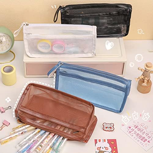 Симпатична про transparentирна молив за молив, држач за складирање на шминка, торбичка цврста боја за патни козметика канцелариски материјал