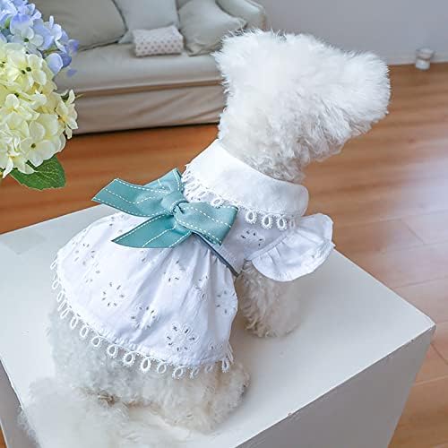 Куче симпатична принцеза фустан лето домашно милениче за мали кучиња елегантно кутре кутре бело сад за одмор лесни облеки за дишење,