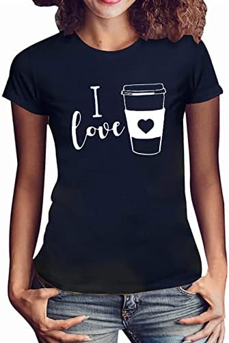 Womenените плус големина врвови секси loveубовна чаша печатење графички маички летни маички кратки ракави маица обичен фустан