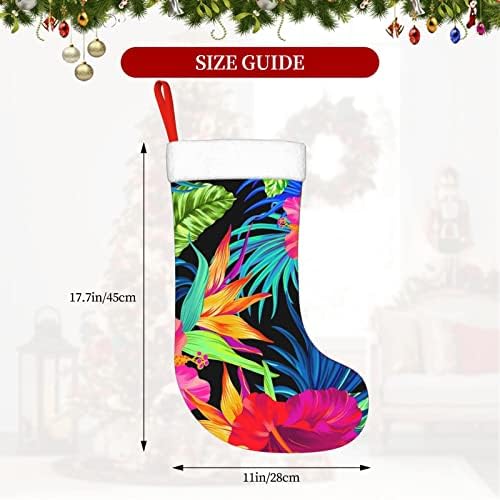 Yuyuy Тропски цветни божиќни божиќни декорации за празници за одмор камин виси чорапи 18 инчи чорапи