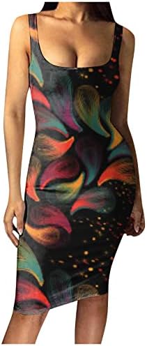 Fragarn летен макси фустан, модна женска обична цврста боја на Sling Sling Pulvover, без ракав, тенок фустан