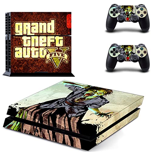 За PS4 Pro - Game Grand GTA Theft и Auto PS4 или PS5 налепница за кожа за PlayStation 4 или 5 конзола и контролори Декал Винил ДУЦ -5382