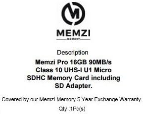 MEMZI PRO 16gb Класа 10 90MB / s Микро Sdhc Мемориска Картичка Со SD Адаптер ЗА DBPOWER Водоотпорни Спортски Акциони Камери