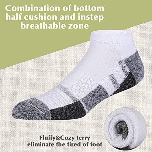Coovan mens глуждот чорапи мажи атлетска перница со ниско сечење удобност 6 пара чорапи