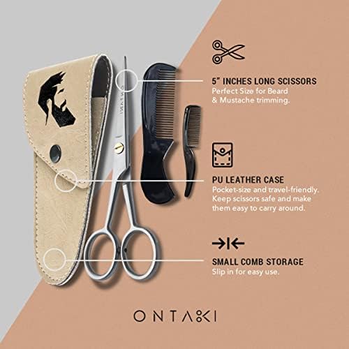 ОНТАКИ 3 ножици пакет - 1 германски брада &засилувач; Мустаќи Ножици Со Чешел - 2 Лицето Чешлање Носот Коса Ножици -