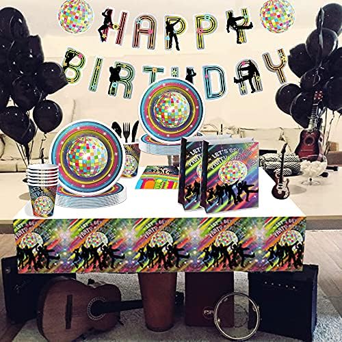Laventy 33 PCS Диско роденденска забава резерви 70 -ти години на роденденска декорација Диско забави и НПКИНИ