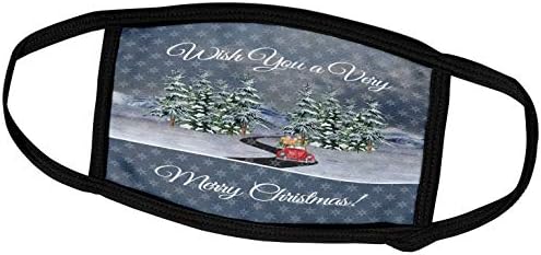 3дроуз Беверли Тарнер Божиќен Дизајн-Среќен Божиќ, Автомобил Со Црвена Бубачка, Зимски Селски Пат, преполн Со Подароци - Маски