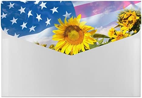 Сончогледово Поле Во Американското Знаме Проширување На Папката Со Датотеки Џеб Слатки Отпечатоци Папки За Поднесување Што
